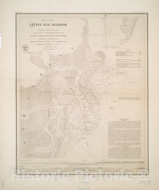 Historic 1846 Map - Little Egg Harbor - New Jersey - Little Egg Harbor (N.J.) - Little Egg Harbormaps Of North America. - Cities And Towns - Vintage Wall Art