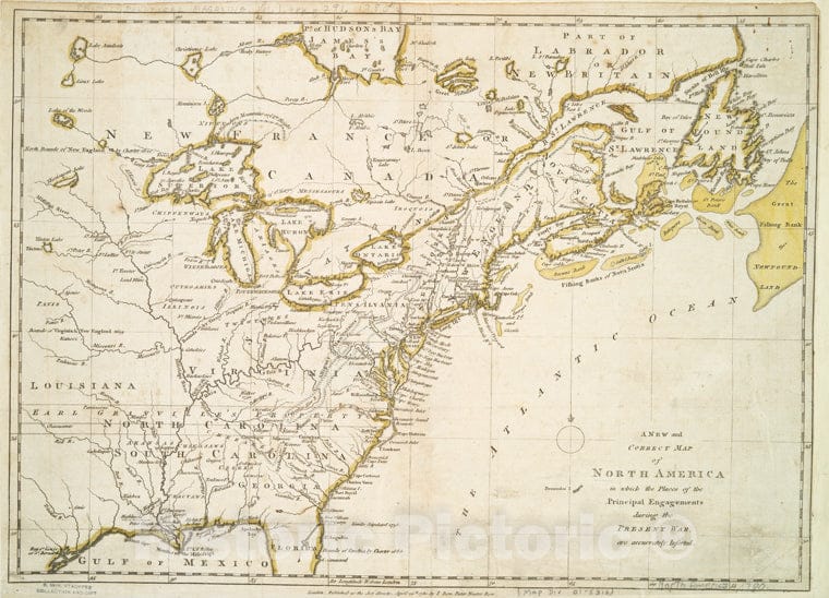 Historic 1780-04-26 Map - A New And Correct Map Of North America : In Which The Places Of - United States - North Americamaps Of North America. - Vintage Wall Art