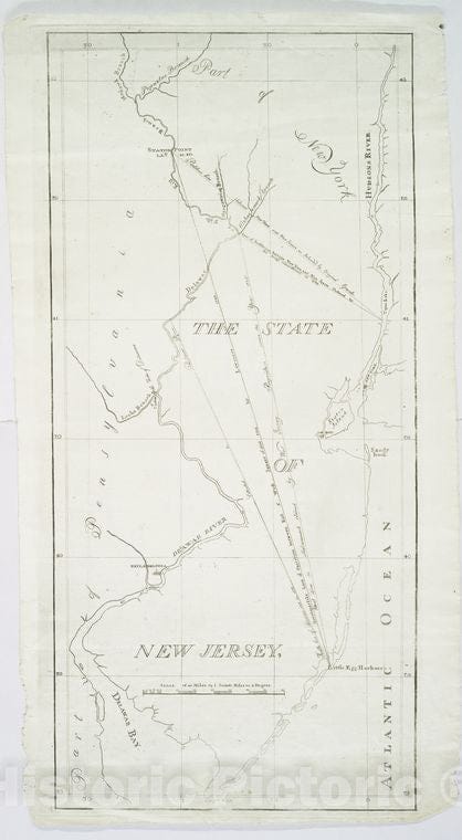 Historic 178-? Map - The State Of New Jersey. - New Jersey - Vintage Wall Art