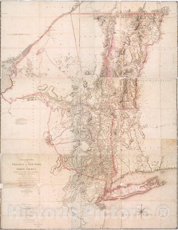 Historic Map - 1779 A Chorographical Map Of The Province Of New-York In North America, Divided Into Counties, Manors, Patents And Townships. - Vintage Wall Art