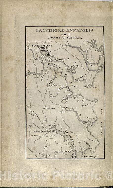 Historic Map - 1818 Baltimore, (Md.) Maryland, Annapolis, And Adjacent Country. - Vintage Wall Art