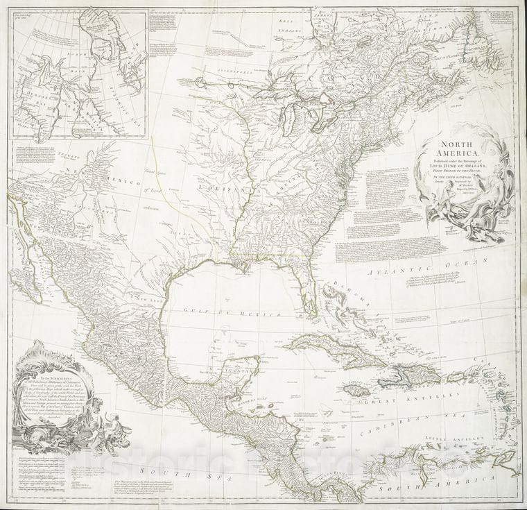 Historic 1752 Map - North America - North America - Maps - Early Works To 1800 - Charts And Maps - Vintage Wall Art