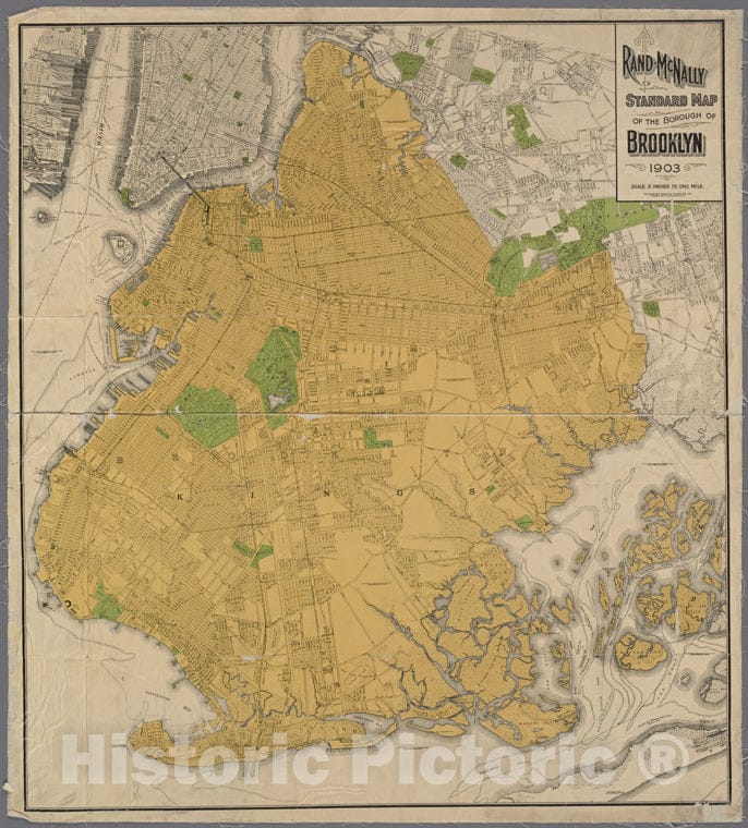 Historic 1903 Map - Standard Map Of The Borough Of Brooklyn. - Brooklyn (New York, N.Y.) Maps Of New York City And State - Brooklyn - Vintage Wall Art