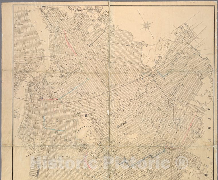 Historic 191-? Map - Petersen'S Map Of Brooklyn. - Brooklyn (New York, N.Y.) Maps Of New York City And State - Brooklyn - Vintage Wall Art