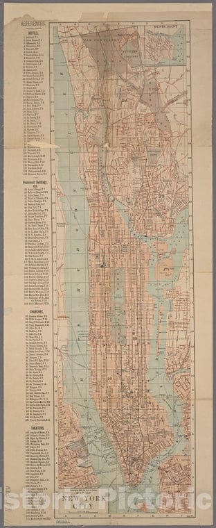 Historic 1891 Map - Map Of New York City. - -Maps Of New York City And State - Manhattan - Vintage Wall Art