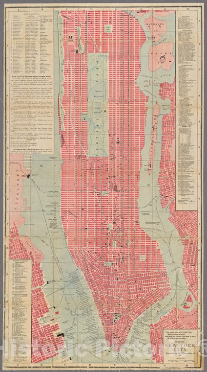 Historic 1892 Map - Map Of New York City, Prepared By The Committee Of '92Of New York City And State - Manhattan - Vintage Wall Art