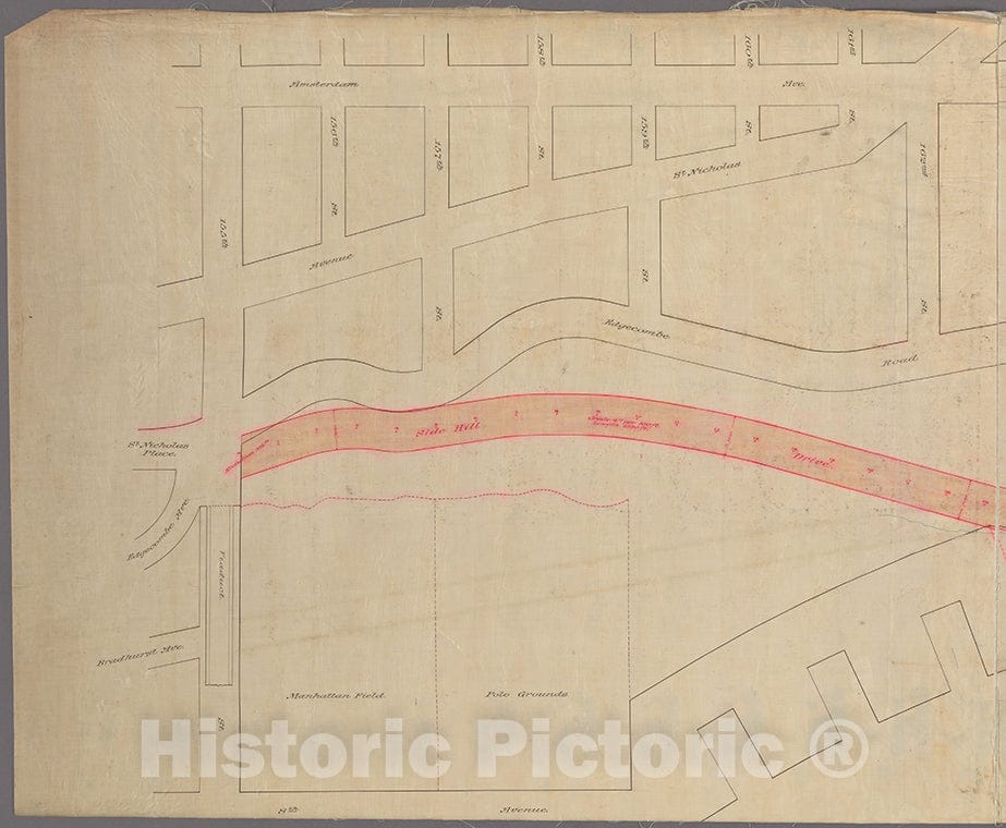 Historic 1893 Map - Plan Of The Harlem River Drive From 155Th Street To Dyckman Street.Of New York City And State - Manhattan - Vintage Wall Art