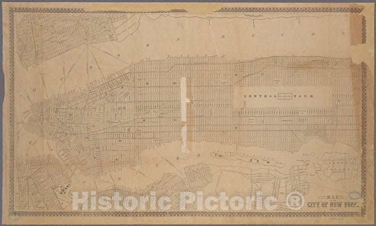 Historic 1857 Map - Map Of The City Of New York, 1857-1858.Of New York City And State - Manhattan - Vintage Wall Art