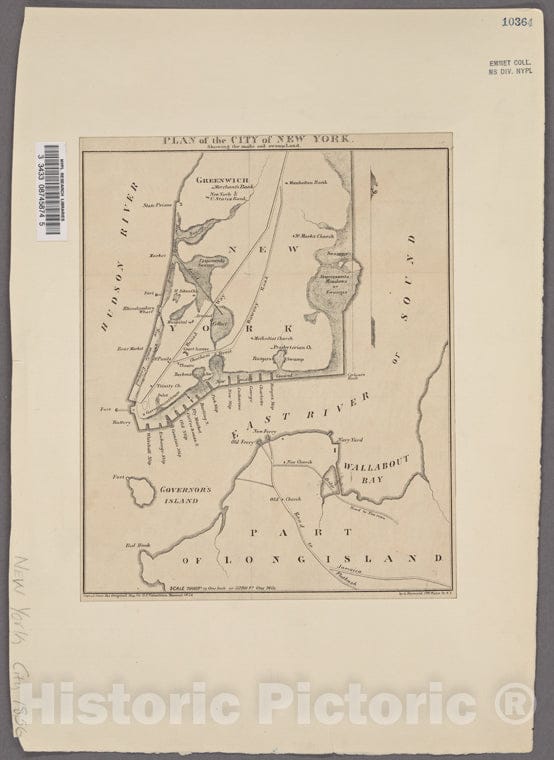 Historic 1856 Map - Plan Of The City Of New York: Showing The Made And Swamp Land/By G. Hayward, 120 Water St. N.Y.Of New York City And State - Manhattan - Vintage Wall Art