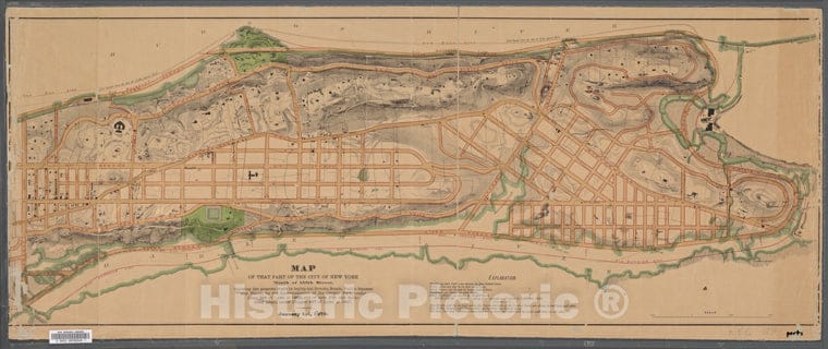 Historic 1870 Map - Map Of That Part Of The City Of New York North Of 155Th Street.Of New York City And State - Manhattan - Vintage Wall Art