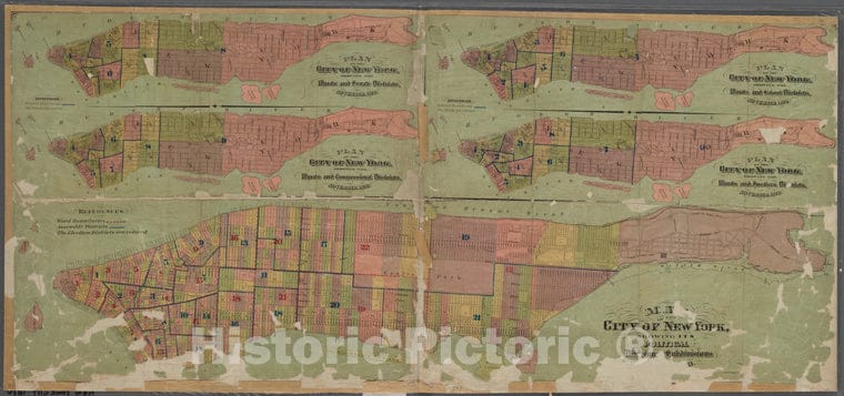 Historic Map - 1870 Manhattan (New York, N.Y.), Map Of The City Of New York, Showing Its Political Divisions And Subdivisions - Vintage Wall Art