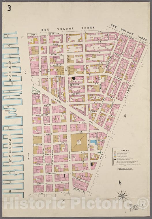 Historic 1913 Map - Map Of New York City South Of Bleecker St, Showing The Dry Goods District.Of New York City And State - Manhattan - Vintage Wall Art