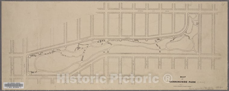 Historic 1914 Map - Map Of Morningside Park.Of New York City And State - Manhattan - Vintage Wall Art