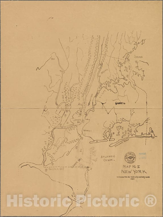 Historic 1897 Map - Map Of New York, Map No. Ii.Of New York City And State - Manhattan - Vintage Wall Art