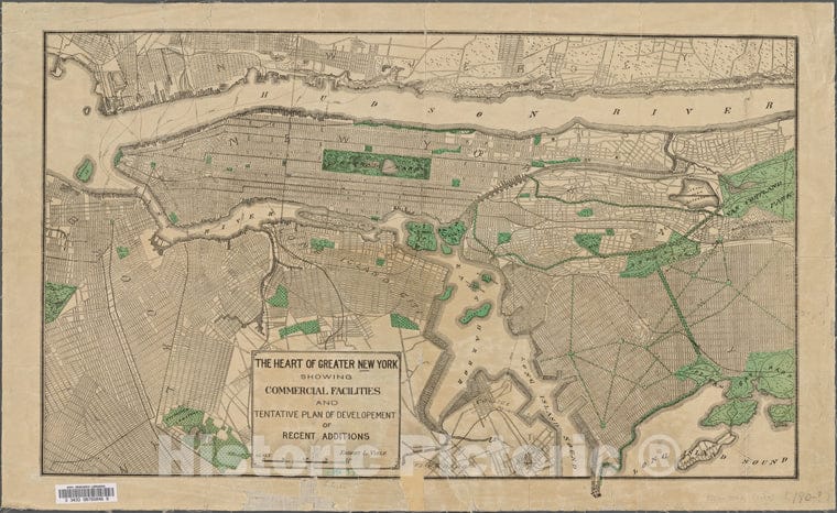 Historic Map - 1900 Manhattan (New York, N.Y.), The Heart Of Greater New York, Showing Commercial Facilities And Tentative Plans Of Development - Vintage Wall Art