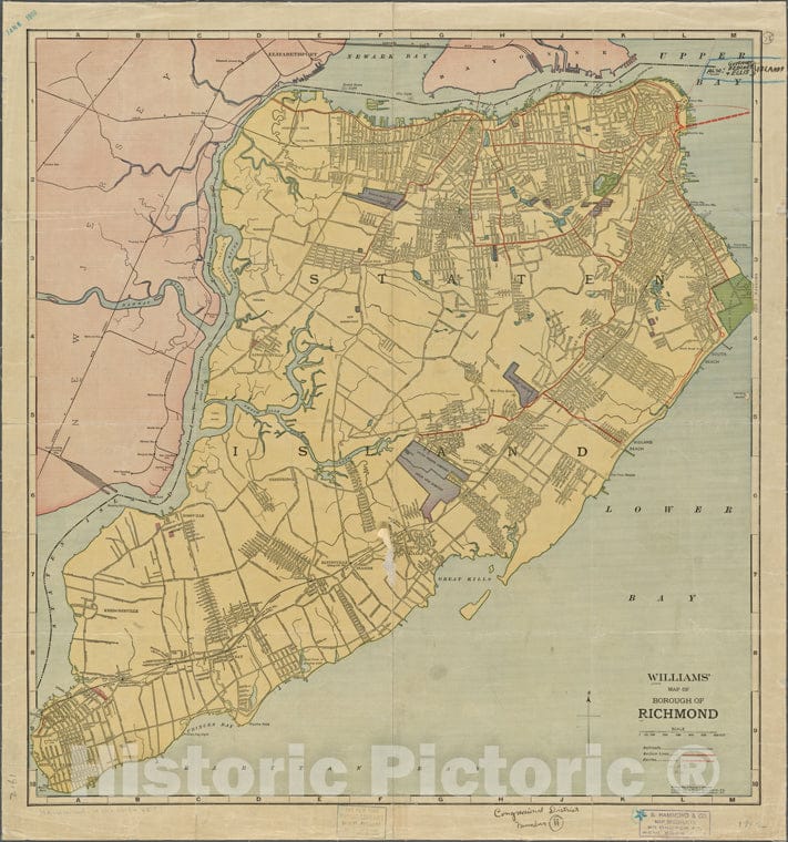 Historic 1911 Map - Map Of The Borough Of Richmond. Supplement To The Brooklyn Eagle Almanac.Of New York City And State - Staten Island - Vintage Wall Art