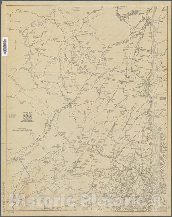 Historic 1916 Map - Metropolitan District, Local And Through Roads, Including Princiof New York City And State - New York City & Vicinity - Vintage Wall Art