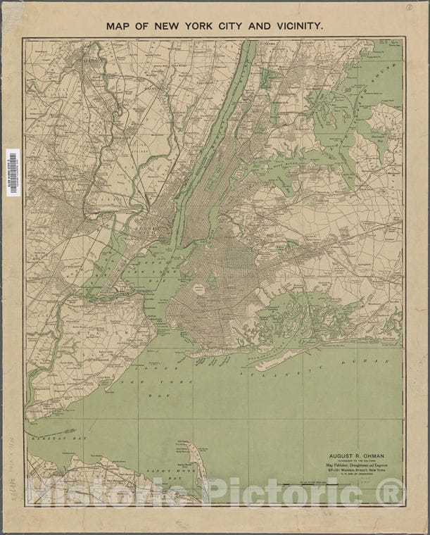 Historic 1898 Map - Map Of New York And Vicinity.Of New York City And State - New York City & Vicinity - Vintage Wall Art