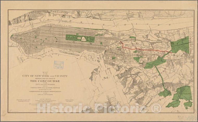 Historic 1892 Map - Map Of The City Of New York & Vicinity Showing The Location Of Tof New York City And State - New York City & Vicinity - Vintage Wall Art