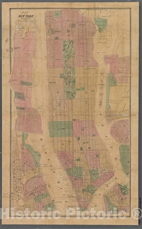 Historic 1867 Map - Map Of New York And Vicinity.Of New York City And State - New York City & Vicinity - Vintage Wall Art