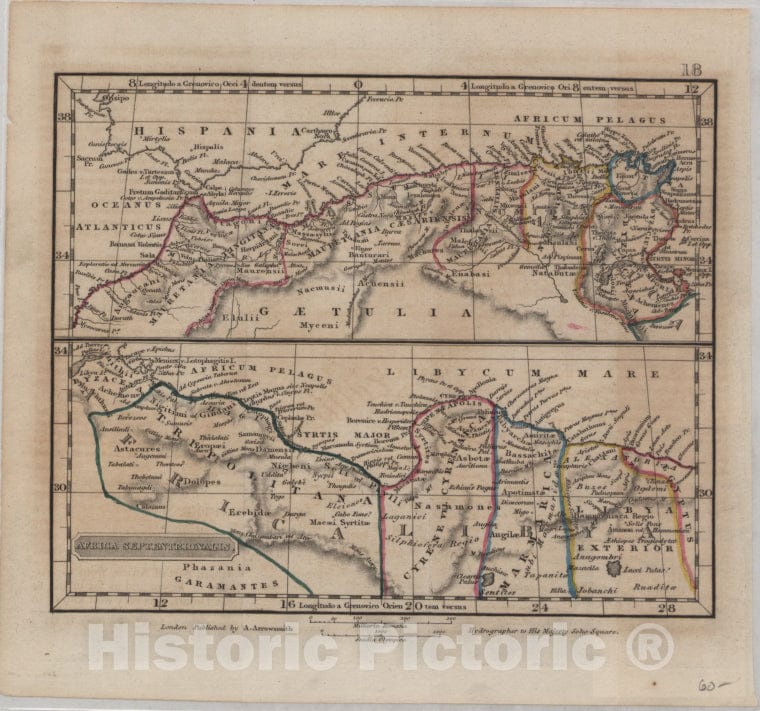 Historic 1841 Map - Africa Septentrionalis - Vintage Wall Art