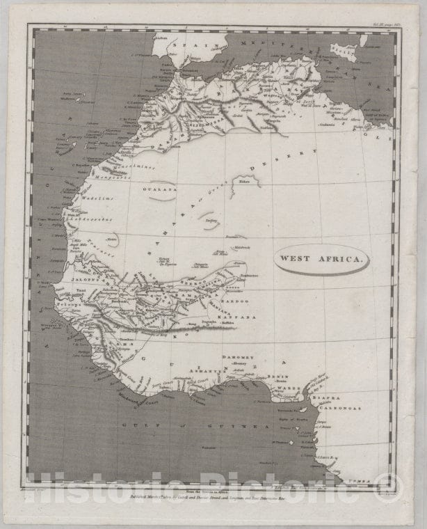 Historic 1802 Map - West Africa: From The Travels In Africa - Vintage Wall Art