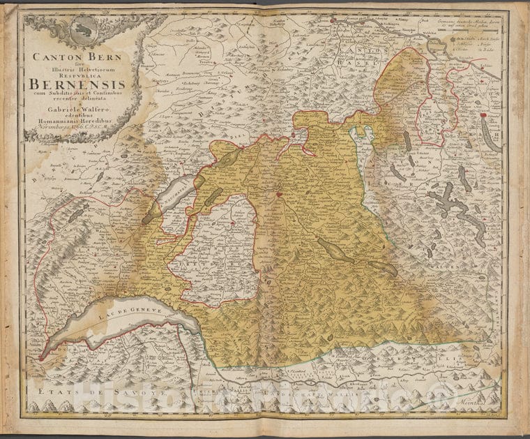 Historic 1766 Map - Canton Bern Sive Illustris Helvetiorum Respublica Bernensis. - Italy - Switzerlandof Switzerland And Italy - Vintage Wall Art