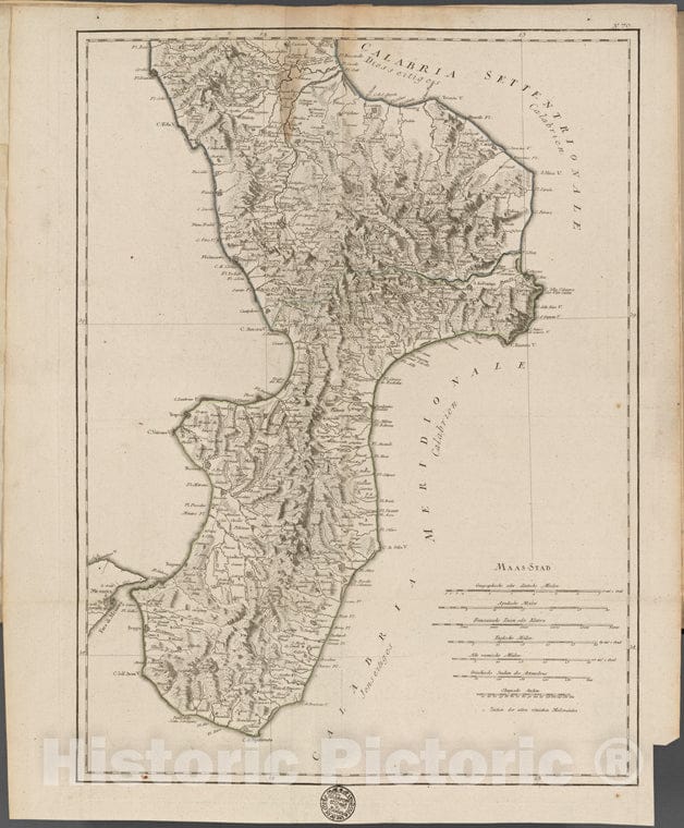 Historic 1731 Map - Calabria - Italy - Switzerland - Vintage Wall Art