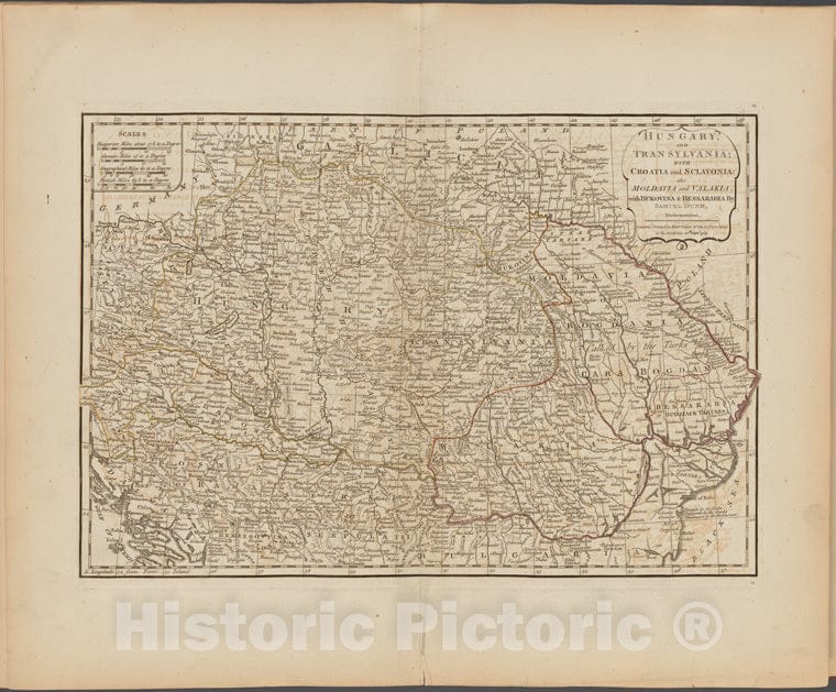 Historic Map - 1788 Hungary, Hungary, And Transylvania; With Croatia And Sclavonia - Vintage Wall Art