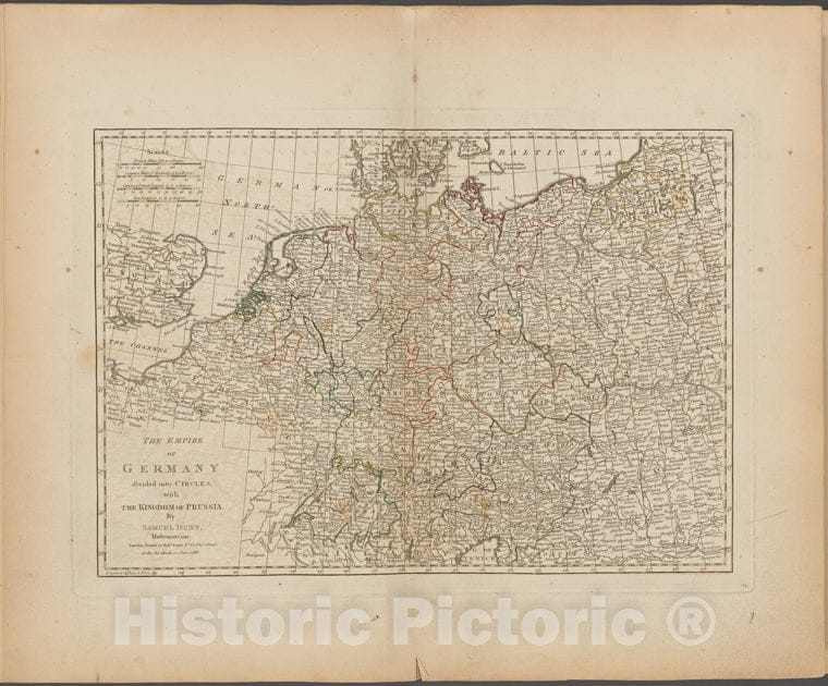 Historic Map - 1788 Germany, The Empire Of Germany Divided Into Circles, With The Kingdom Of Prussia - Vintage Wall Art