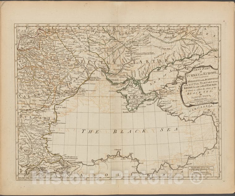 Historic 1788 Map - First Part Of Turkey In Europe To Which Is Added The Whole O - Vintage Wall Art