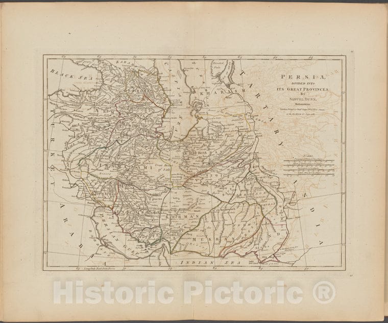 Historic Map - 1788 Persia, Divided Into Its Great Provinces - Vintage Wall Art