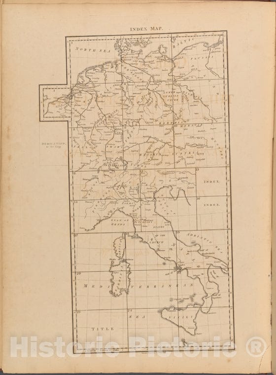 Historic 1800-06-04 Map - Index Map - Europe - A General Map Of The Empire Of Germany, Holland, The Netherlands, Vintage Wall Art