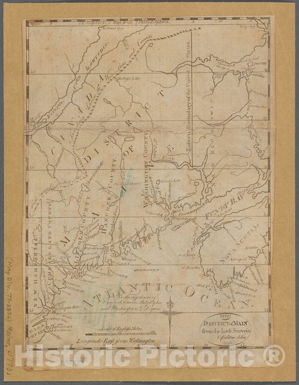 Historic 1793 Map - The District Of Main: From The Latest Surveys - Mainemaps Of North America. - Maine - Vintage Wall Art