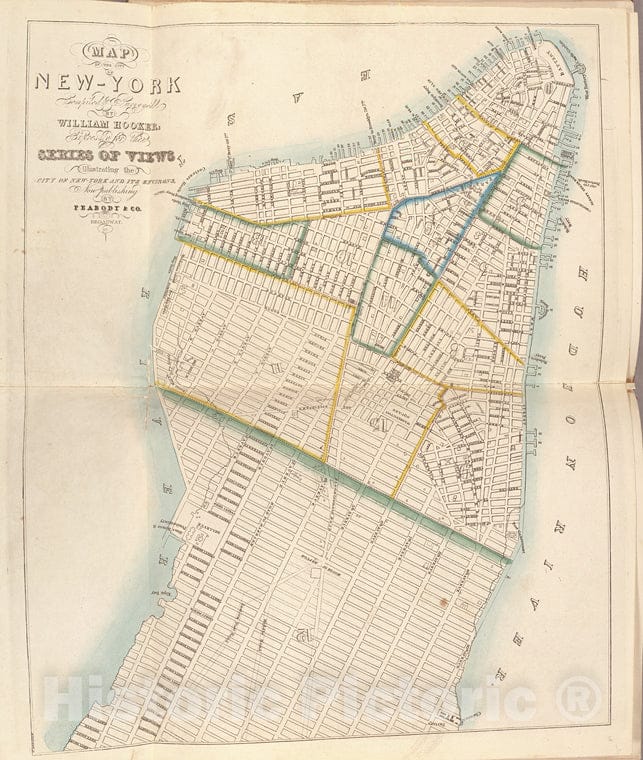 Historic 1831 Map - Map Of The City Of New York. - Manhattan (New York, N.Y.) - New York (N.Y.) American Historical Prints. - Views In New-York And Its Environs. - Vintage Wall Art