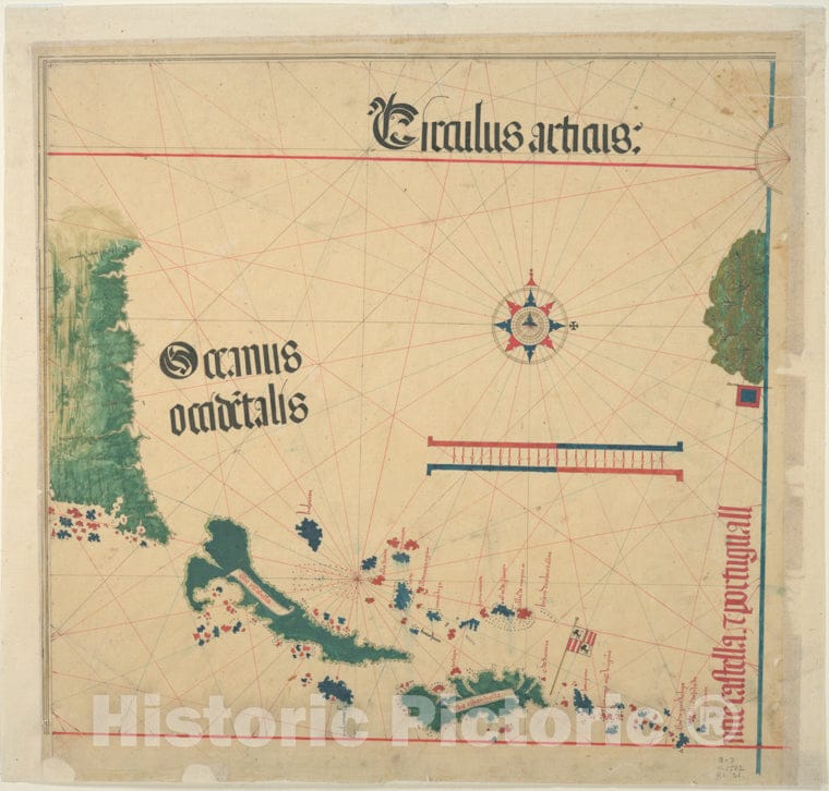 Historic 1883 Map - Circulus Articus Oceanus Occidentalis. - Americaamerican Historical Prints. - Vintage Wall Art