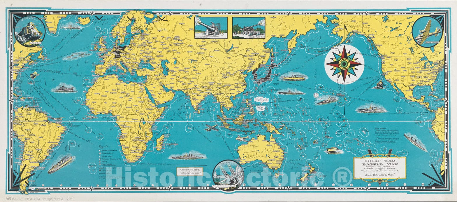 Historical Map, 1942 Total war Battle Historical Map, Vintage Wall Art