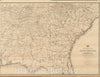 Historical Map, 1891 Post Route map of The States of South Carolina and Georgia with Adjacent Parts of North Carolina, Tennessee, Alabama and Florida, Vintage Wall Art