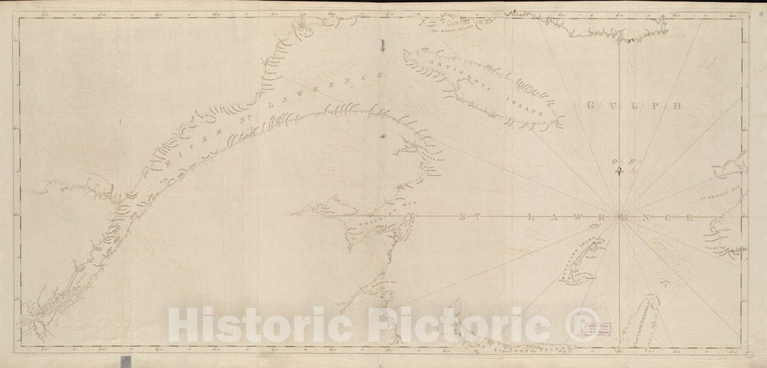 Historical Map, 1770-1779 [Chart of The Gulf and River of St. Lawrence], Vintage Wall Art