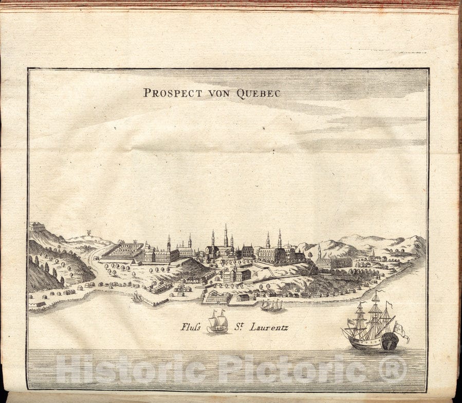 Historical Map, 1776 Prospect von Quebec, Vintage Wall Art