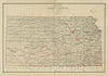 Historical Map, 1891 State of Kansas, Vintage Wall Art
