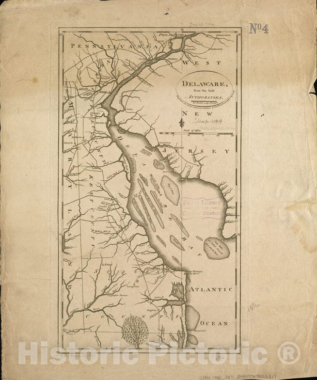 Historical Map, 1795 Delaware, from The Best Authorities, Vintage Wall Art