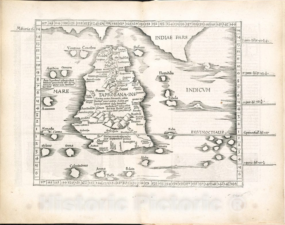 Historical Map, 1525 Tabula XII Asiae, Vintage Wall Art