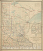 Historical Map, 1895 Post route map of the State of Minnesota showing post offices with the intermediate distances and mail routes in operation on the 1st. of December 1895, Antique Vintage Wall Art