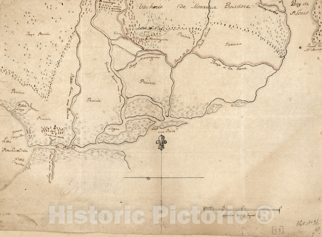 Historical Map, ca. 1800 Map of The Rigolet and The Mouth of The Pearl River, Louisiana and Mississippi, Vintage Wall Art