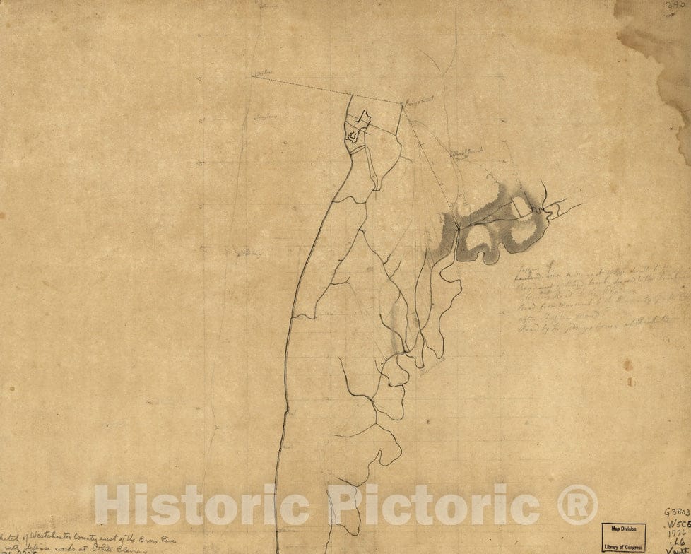 Historical Map, 1776 Westchester County Coast, New Rochelle to Horseneck River: Unfinished, Vintage Wall Art