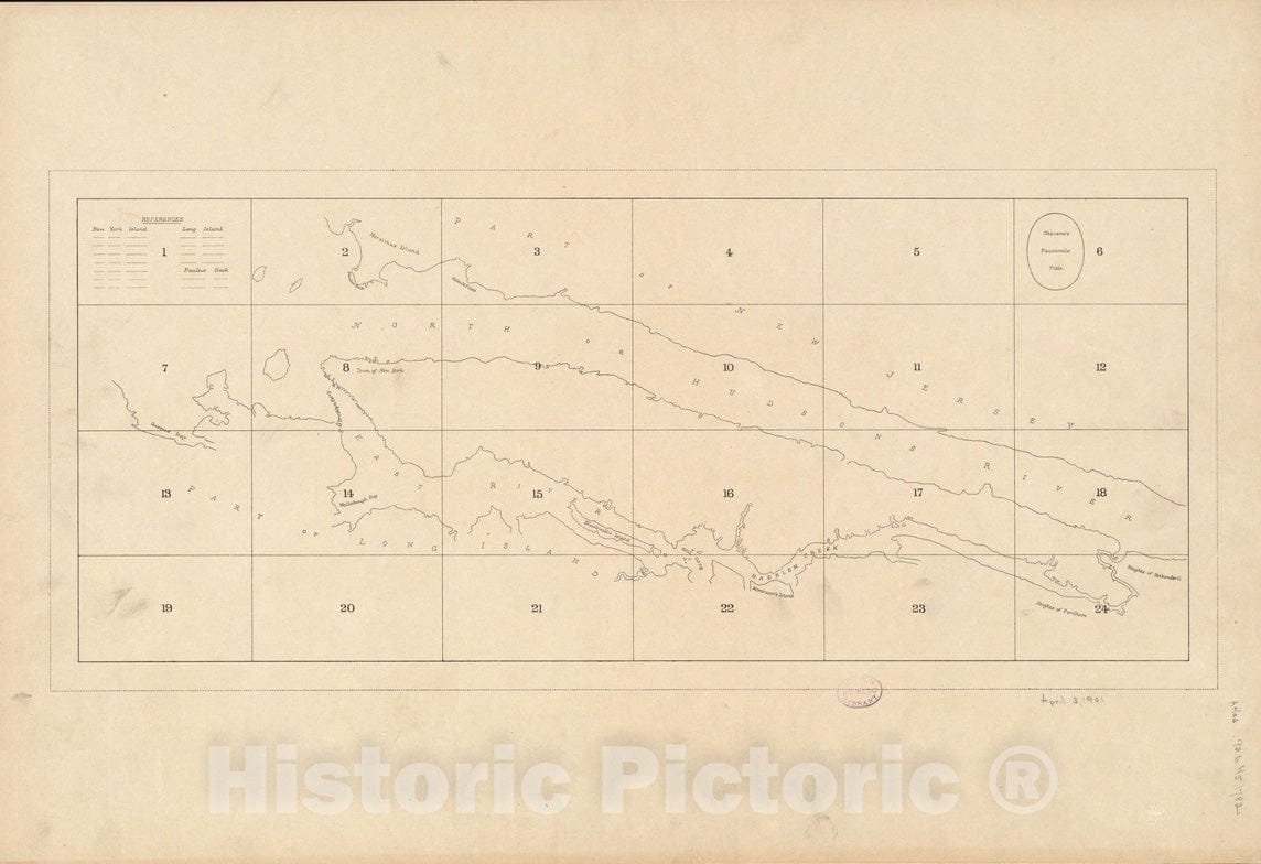 Historical Map, 1900 B. F. Stevens's Facsimile of The unpublished British Head Quarters Coloured Manuscript map of New York & Environs (1782), Vintage Wall Art