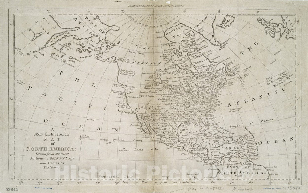 Historical Map, 1778 A New & Accurate map of North America : Drawn from The Most Authentic Modern maps and Charts, Vintage Wall Art