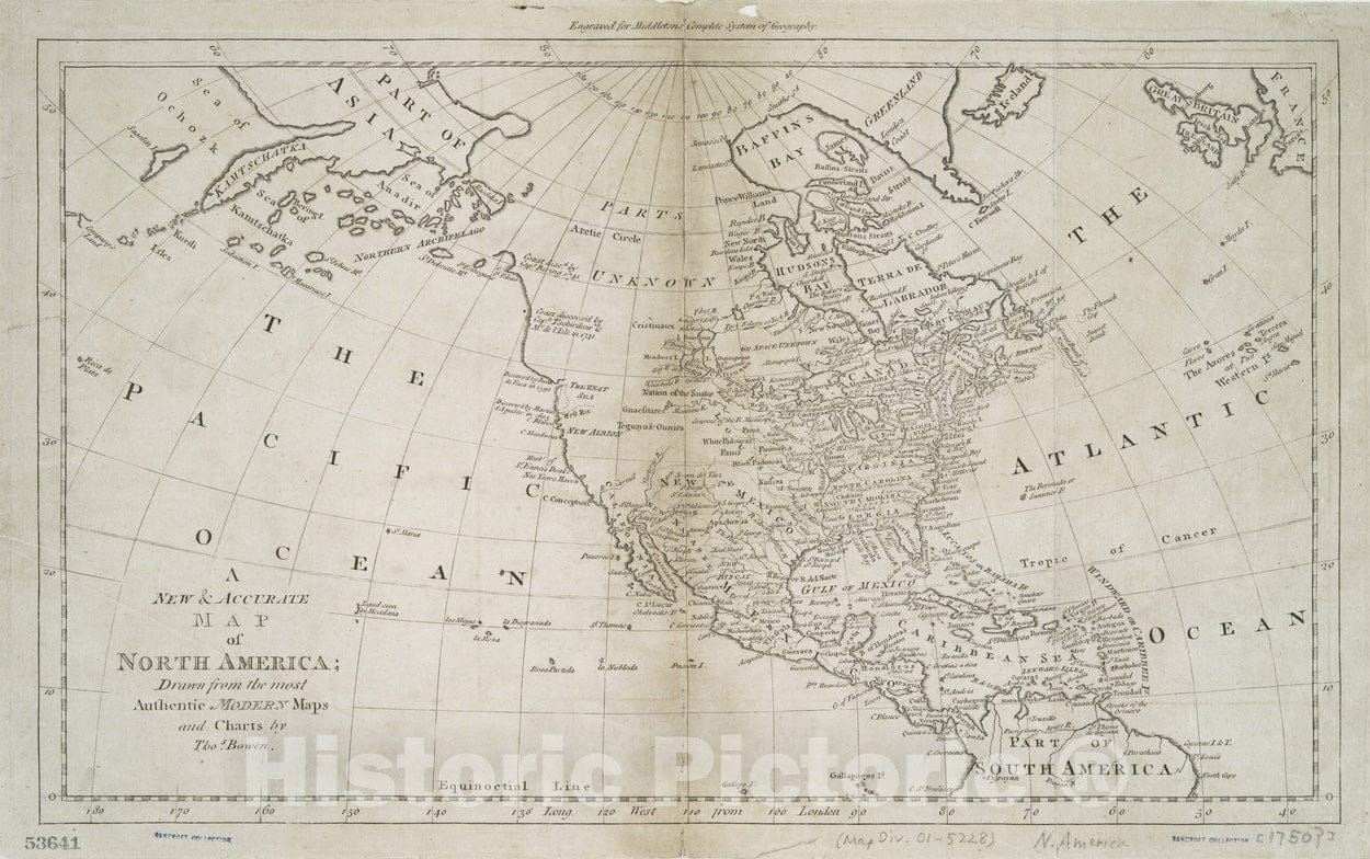 Historical Map, 1778 A New & Accurate map of North America : Drawn from The Most Authentic Modern maps and Charts, Vintage Wall Art