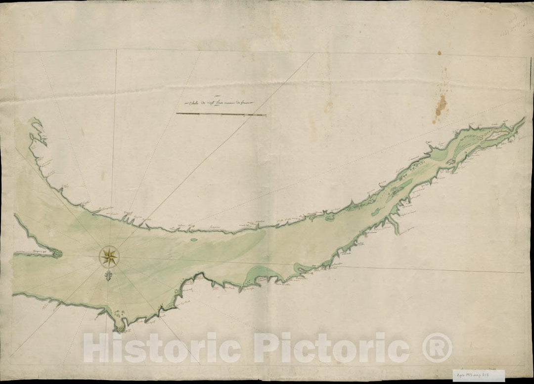 Historical Map, 1756 [Continuation of Plan du Detroit de Belle Isle et du Golphe St. Laurent], Vintage Wall Art